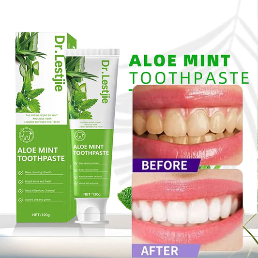 Aloe Vera Toothpaste Removes Tartar Whitens Teeth Brightens Tooth Colour Enhances Teeth Freshens Breath Oral Clean Teeth Care